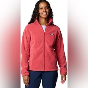 Columbia Women’s Benton Springs full zip pink Fleece jacket With pockets size M